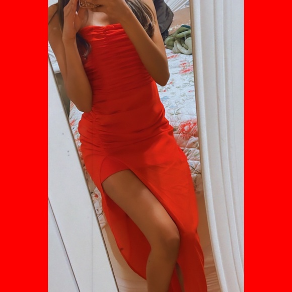 Red Saucy Party Maxi Dress - Picture 5 of 5